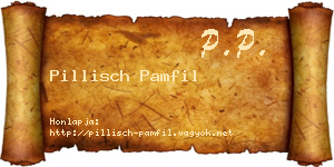 Pillisch Pamfil névjegykártya
